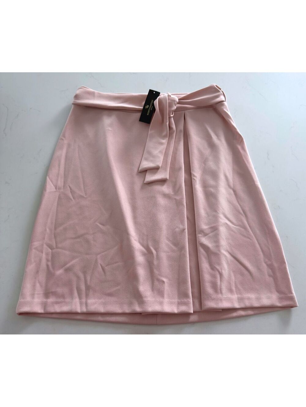 Worthington Blush Knee Length Tie-Waist Pleated Skirt Petite Size 14P